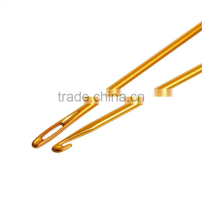 2.75mm Aluminum Crochet Hooks Golden 16.5cm(6 4/8") long, 2 PCs