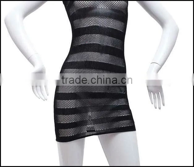 Summer Wholesale Korean Fashion Sexy Elegant Noble Fishnet With Stripe as Dress Woman Adjustment Lose Weight Body Stocking