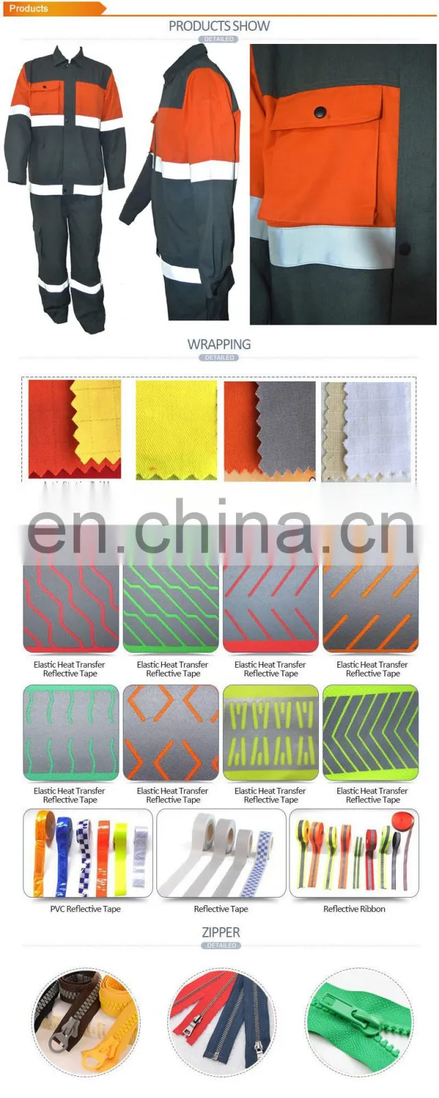 China supplier 100%Cotton fire retardant protective reflective safety clothing wholesale