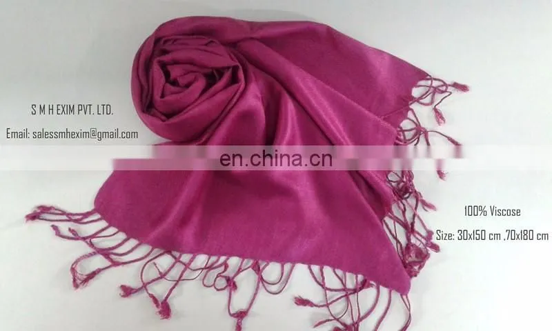 Viscose Pashmina Shawls in solid colours 2017