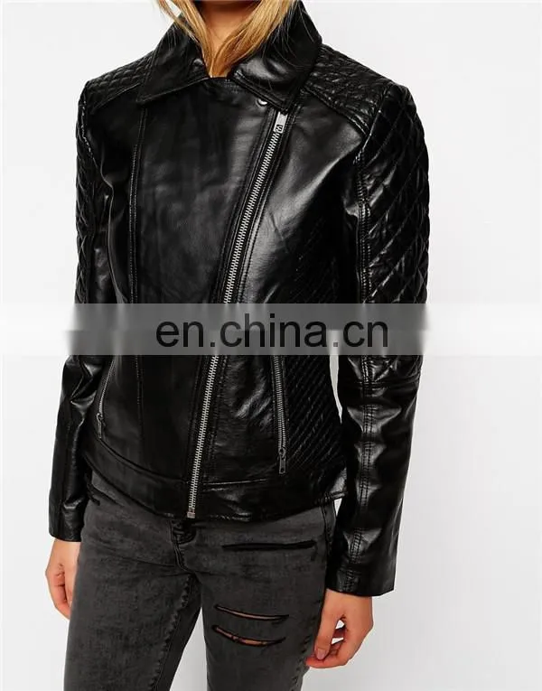 High Quality Soft Women Leather Fashion jacket For Autumn/Winter