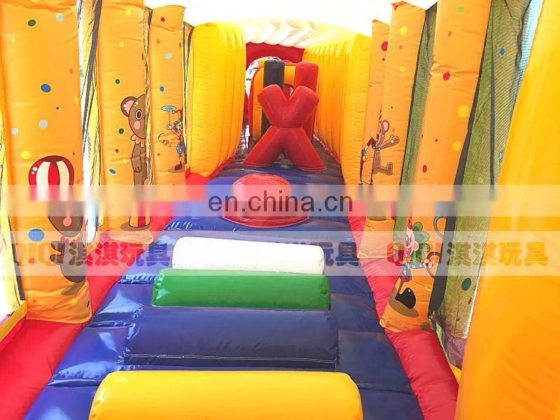 clown inflatable tunnel jumping castle with obstacle
