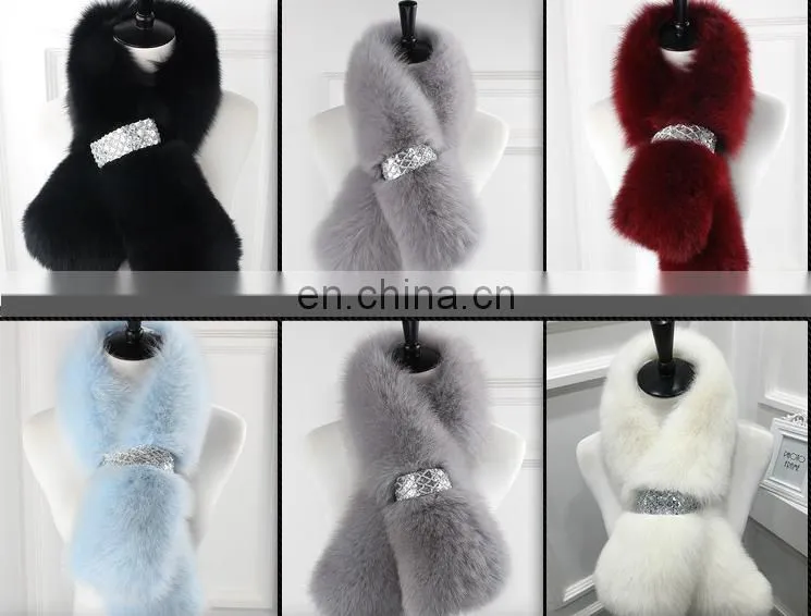 Luxury High Quality Colorful Real Fox Fur Scarf