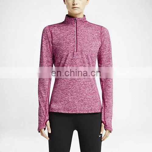 Trade assurance Yihao New Autumn custom hoodies half zip Women's blank hoodies/ plain hoodies