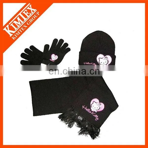 Womens hat glove scarf set