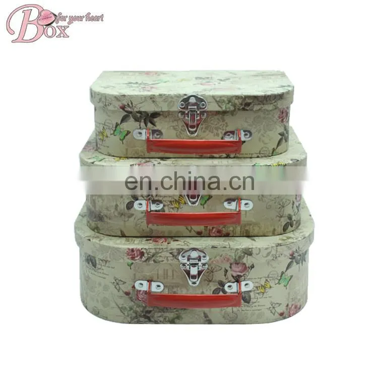 Home Recycle Paper Flower Cardboard Suitcase Box