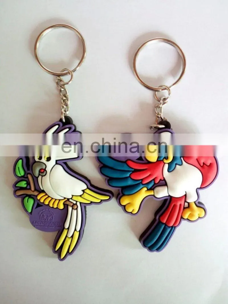 3D custom dolphin shaped soft pvc heart lovers keychain