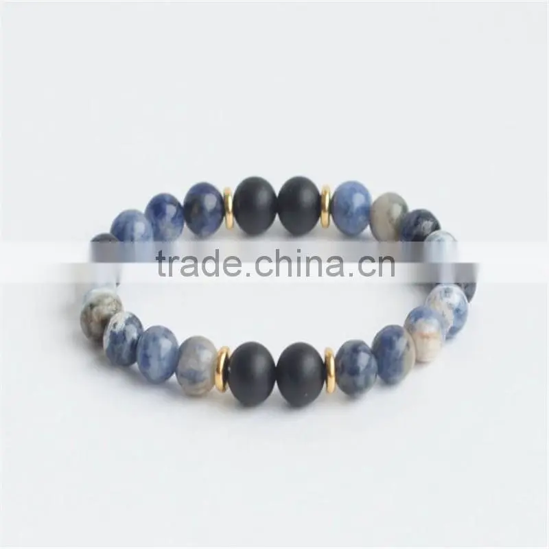 FULL-0318 Latest jewelry men druzy beads stone rainbow bracelet in bulk