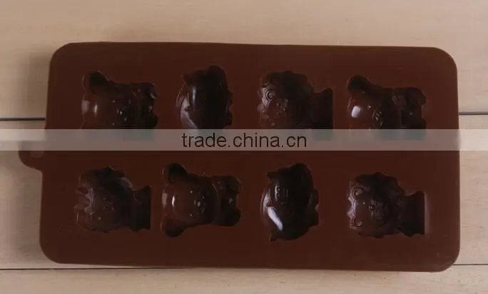 DIY chocolate handmade soap cold soap ice lattice mold, 8 bear lion cub animal