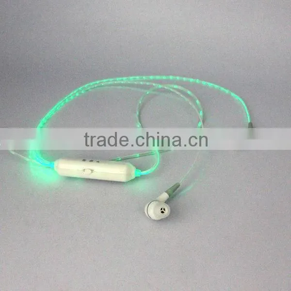 New arrival ! luminous earphone headset with remote control and mic