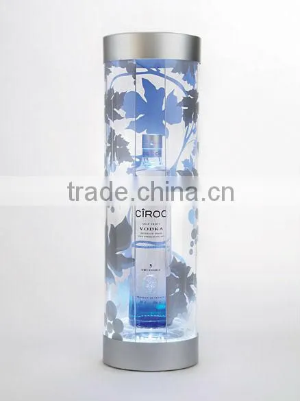 Acrylic bottle display with LED lights ,Printing acrylic bottle stand for advertisement