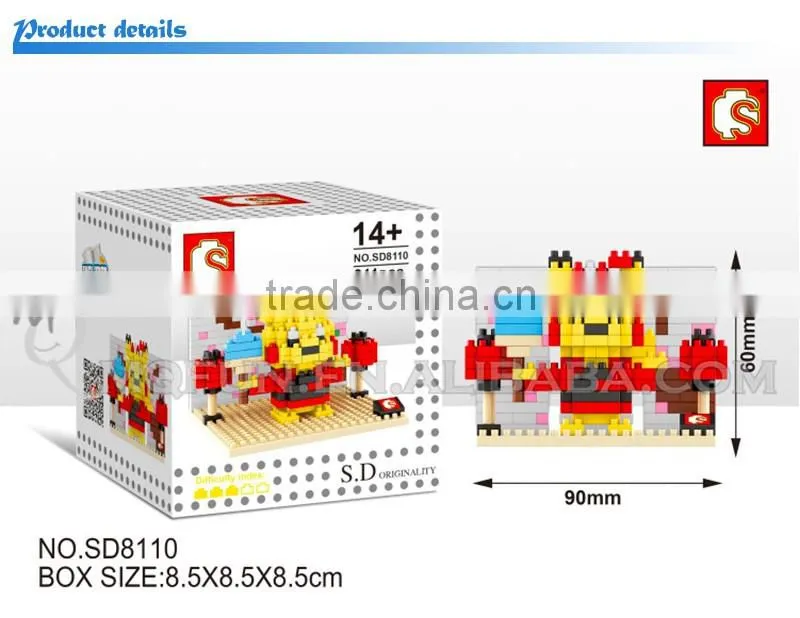 Mini Qute Sembo kawaii 6 styles amine pikachu diamond plastic building block model educational toy