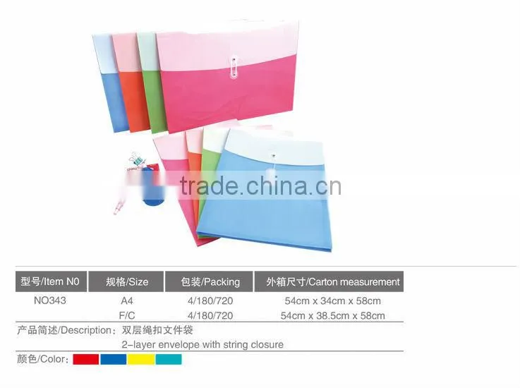 2015 promotional office file folder item with innerside slip pockets document holding file folders