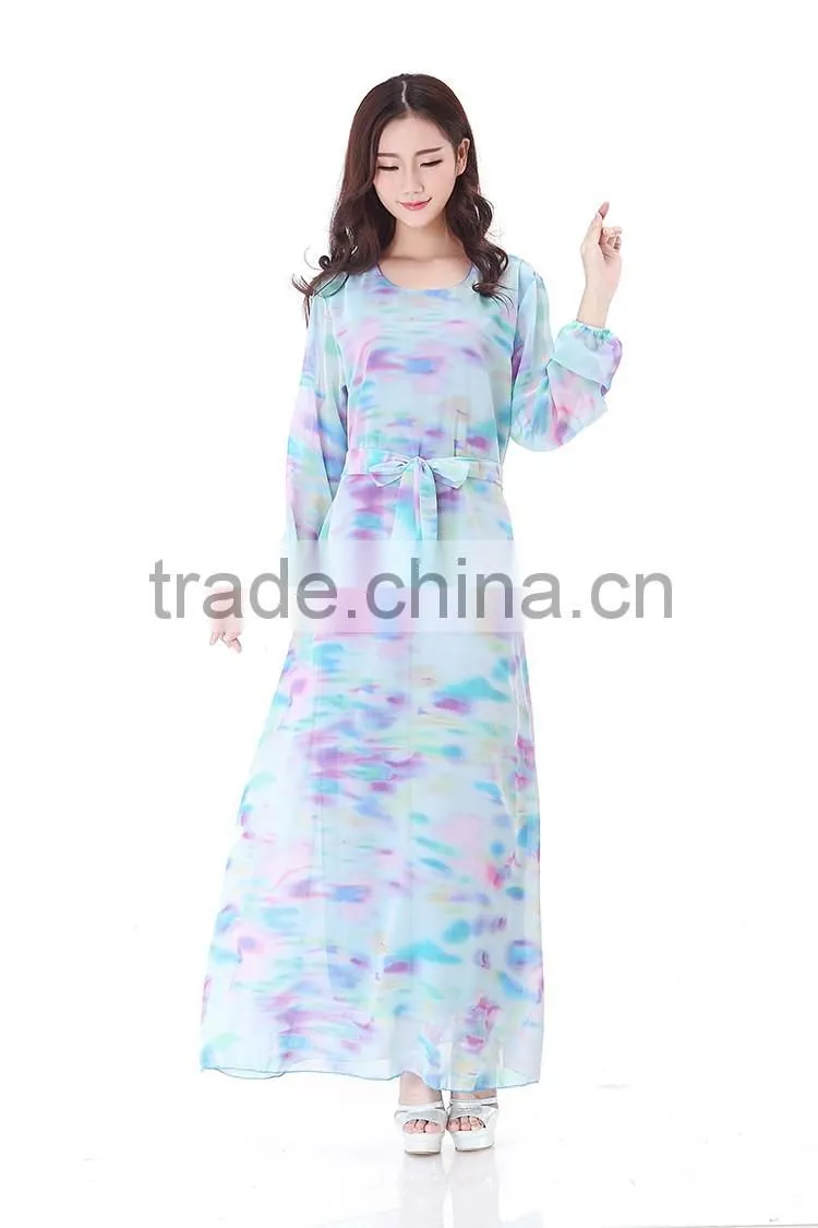 New Fashion Ladies Dress Maxi Dress Long Sleeves Casual Dress