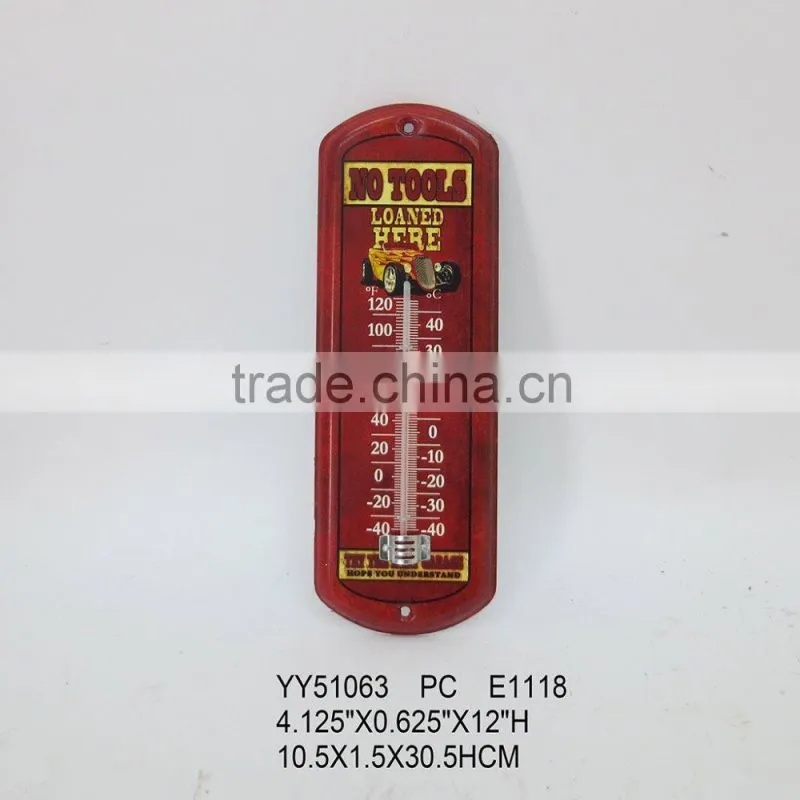 Beer design metal thermometer for wall, cheap tin thermomether