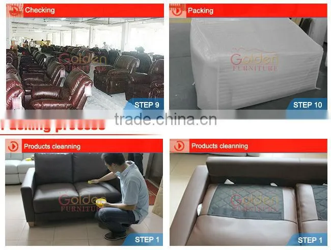 EM-ls6011# Golden Furniture white leather corner sofas with lamp
