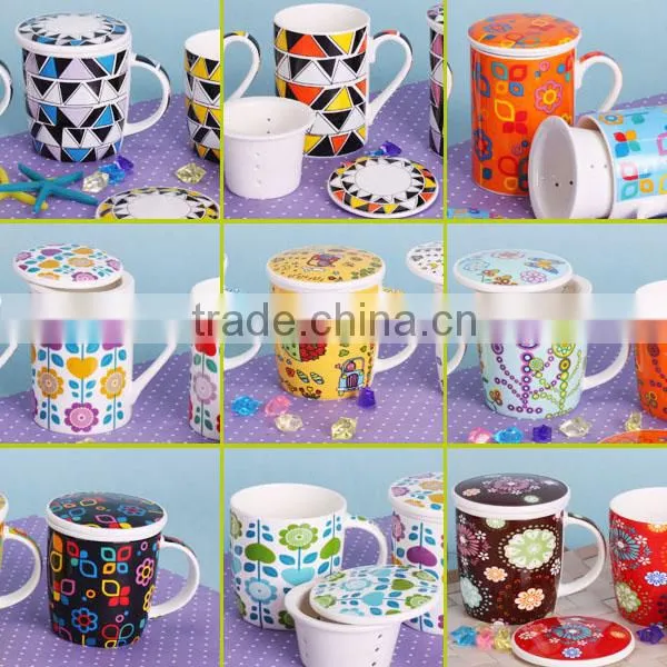 coated animal ceramic cups