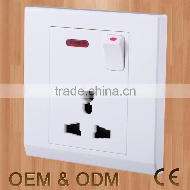 A series multiple socket with switch with light