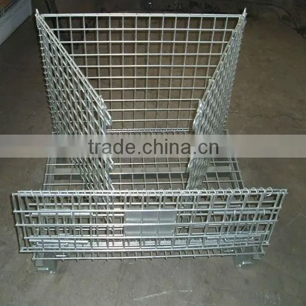 Galvanized folding foldable and stackable storage cage