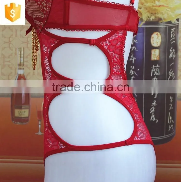 2016 Hot sexy elegant ladies lace lingerie baby teddie /nightywear/bra sets