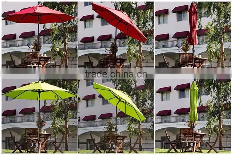 Outdoor Market Aluminum Umbrella With Auto Tilt And Crank Folding Patio Garden Umbrella