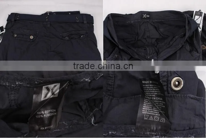 Men's washed cargo shorts with waistband in stock jeans