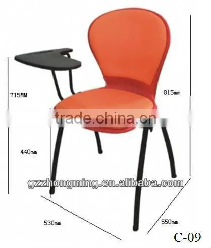 Plastic Training Chair School Student Chair With Writing Board,School Furniture C-09