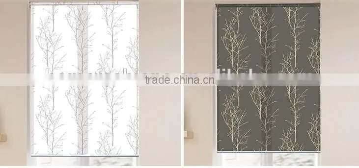 100% ployester fabric lifting roller shutter Sunscreen roller blinds curtain with 3m china