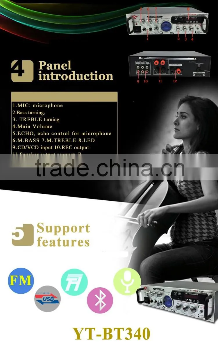 26w mini portable vibration speaker YT-BT340/support mp3 FM/TF/USB