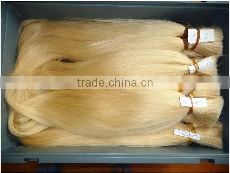 cuticle intact unprocessed russian human blonde hair bulk
