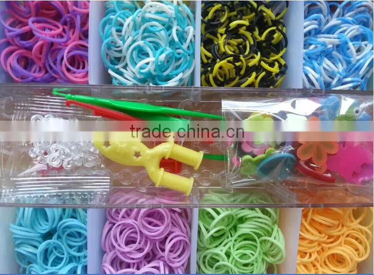 wow! Bulk AAA Quality Ecofriendly Multi Color Rubber Loom Bands Kit for children diy bracelet jewelery