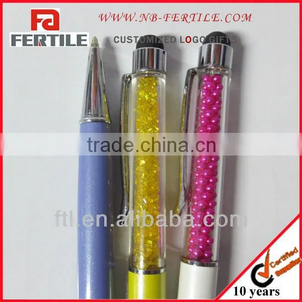 Promotional seeshell plastic ballpen with color bead insert