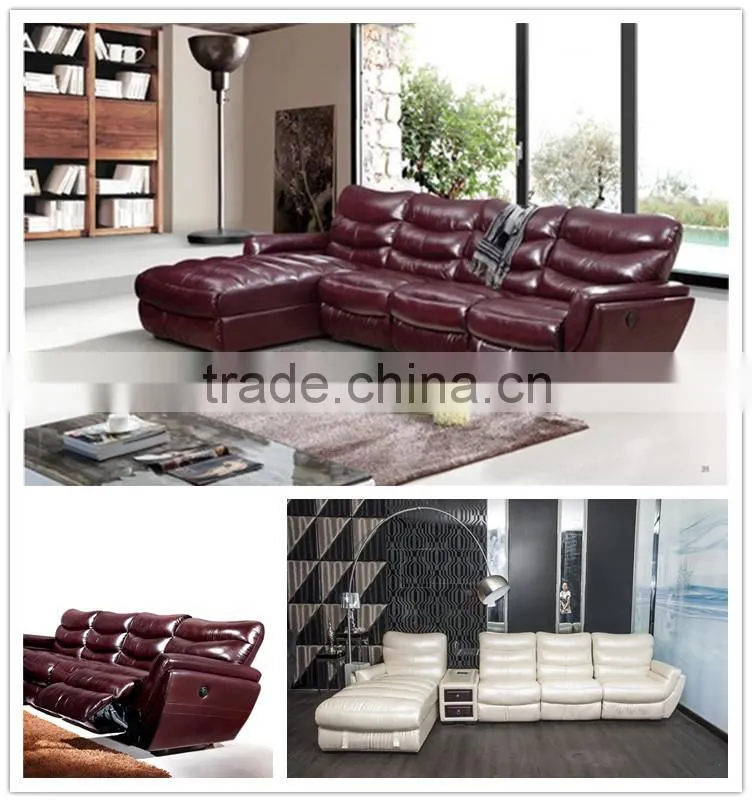 pearl shinning leather sofa,recliner sofa,L-shape living room sofa