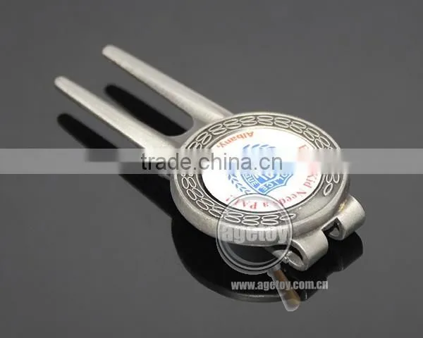New York League Team Souvenir Print Logo Custom Alloy Antique Silver Plated Metal Golf Divot Tool