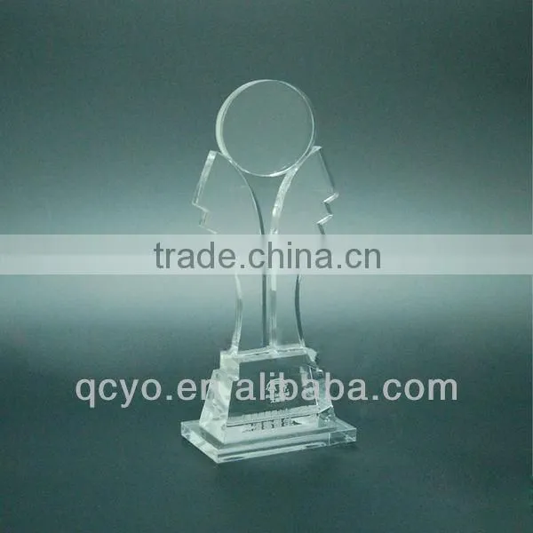 2013 Hot sale heart shaped acrylic award QCY-057 in China