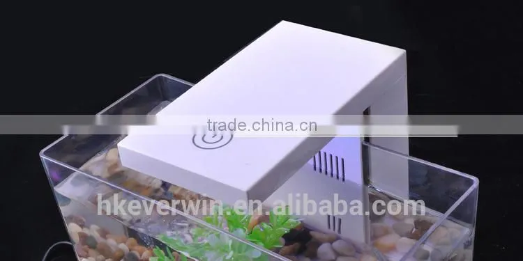 Fashionable usb mini desktop aquarium with LCD light and time shows