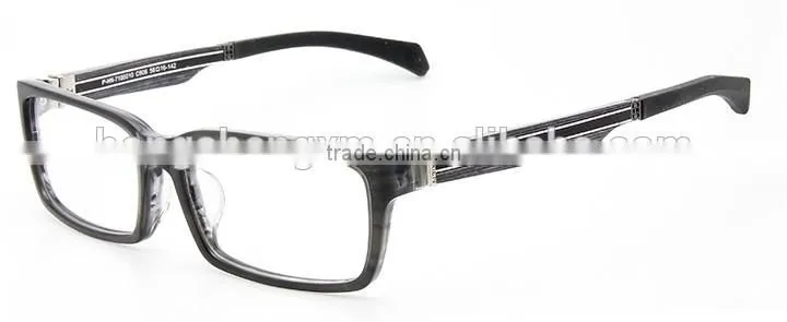 Square Acetate Frame Eyeglass with Wood Temple men spectacles