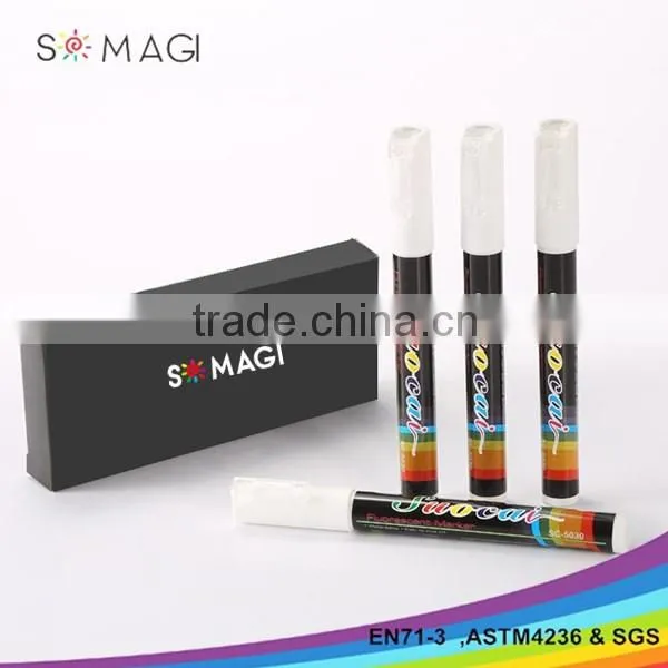 New Design Non-toxic Multi-use Easy Erasable Metallic Marker Pack of 4 for Tagging Glassware and Ceramics