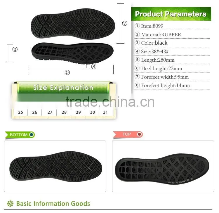 fashion european durable men footwear rubber outsole