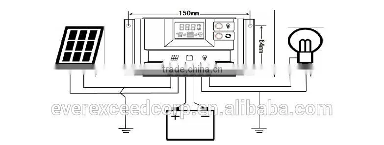 EverExceed price 30A Intelligent pwm Solar Charge Controller, digital temperature controller