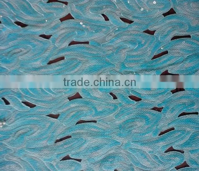 2015 new sequence embroidery fabric sequin lace fabric China supplier