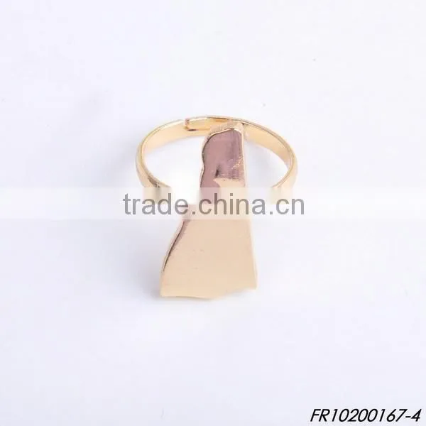 Shiny Gold and shiny silver Plating adjustable different states of usa map rings