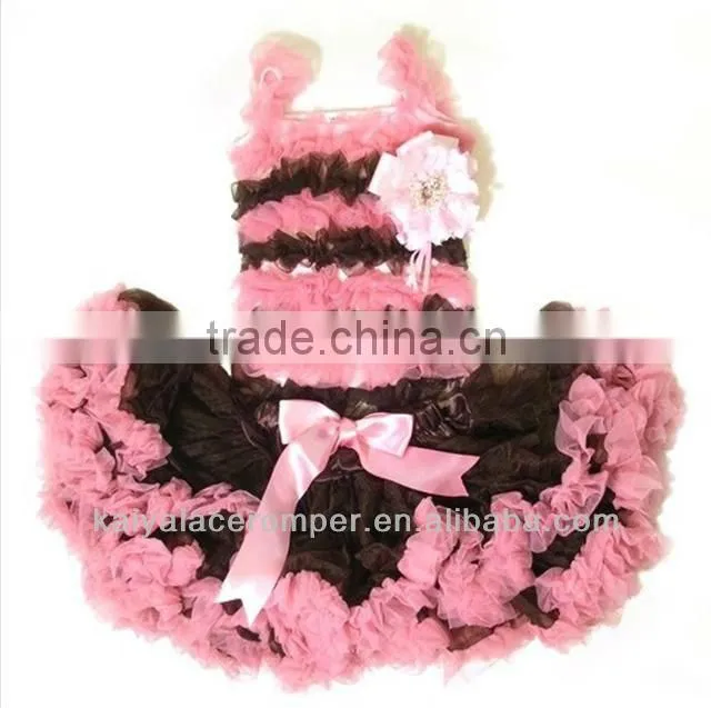 Wholesala Baby Gift Set tulle ruffle puffy skirt girls shirt and Pettiskirt sets