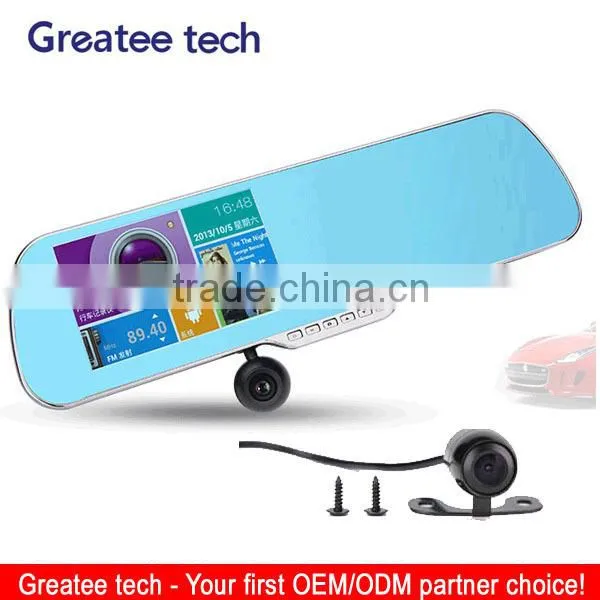 5 inch rearview mirror gps android dual camera DVR recorder