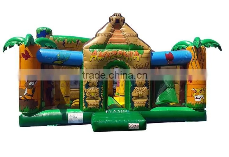 Amazonia animals fun city kids bounce bed,cheap hot sale inflatable bouncy castle fun city games