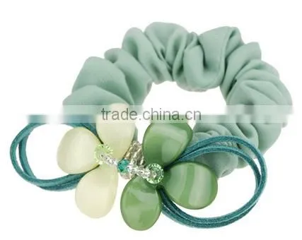 High-end hair headwear Soft double color bead curtain rose hair rope hair bands Elastic