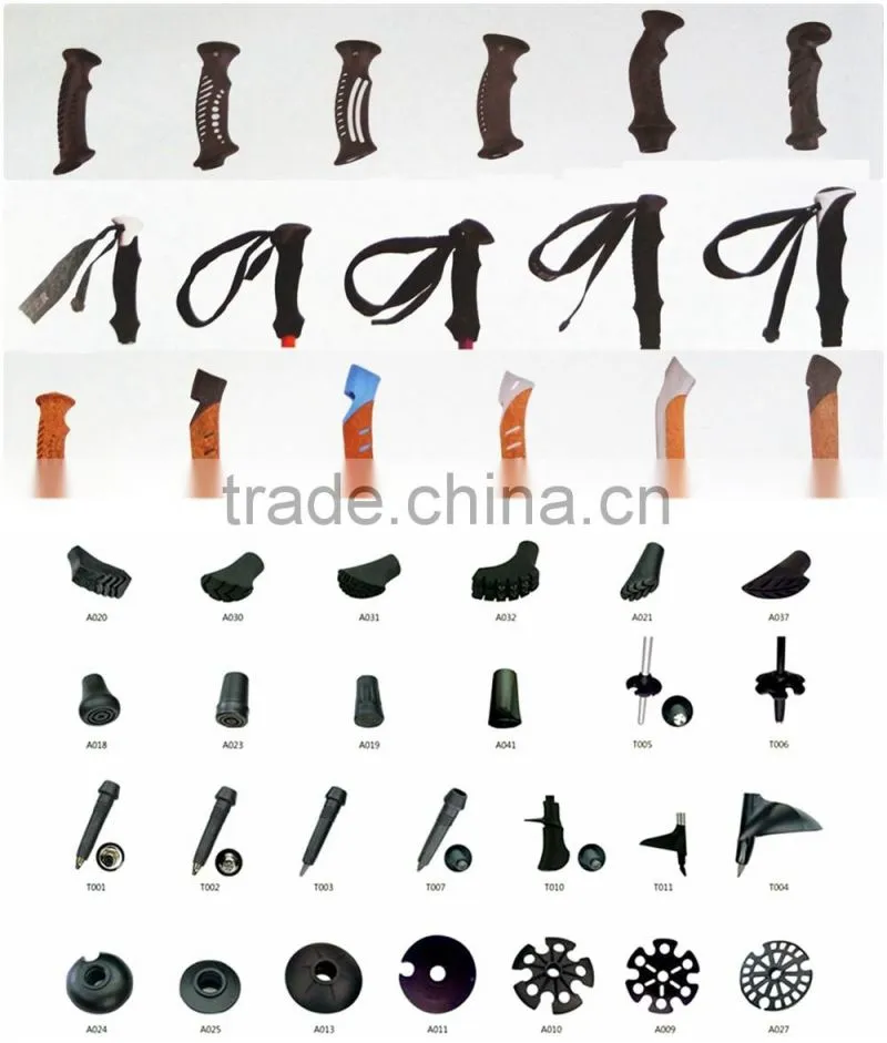High quality custom carbon composite ski poles with cork handle