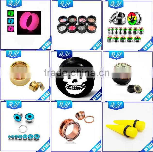 Wholesale Men's Jewelry High Quality Black Stone Ear Expander