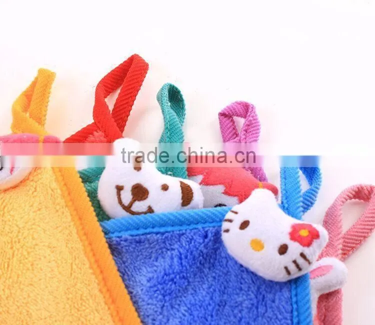 Coral Fleece kitchen hand towels with ties 60g