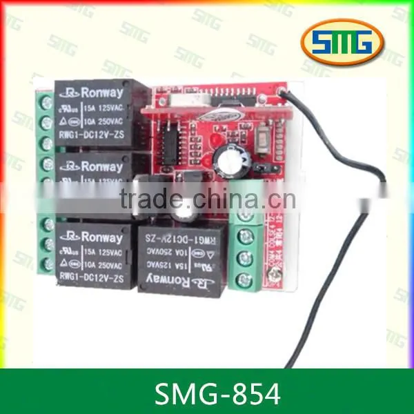 4 Channel compatiable all codes remotes12-24V ac/dc rf garage receiver SMG-854